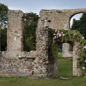 The old archway beautifully decorated.