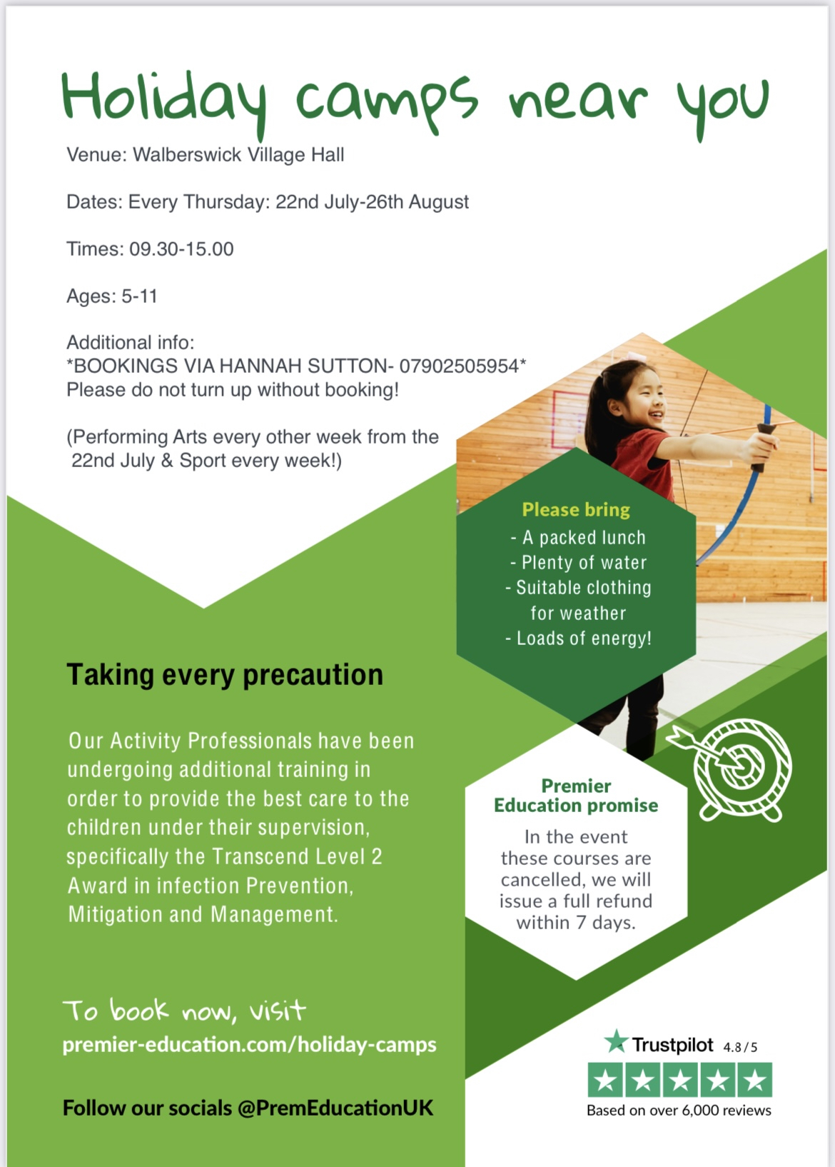 Summer holiday camp returns