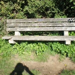 In memory of Hansi Bohm who placed a seat here 1907-1996 Near blockhouse footpath to beach opposite Leverett's Lane.  GPS 52 18' 40"N 1 39' 34"E